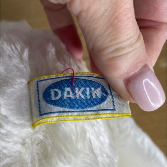 Vtg Dakin White Plush Bunny Rabbit Stuffed Animal Lavender Ears Paws 1983 Easter - Picture 4 of 9